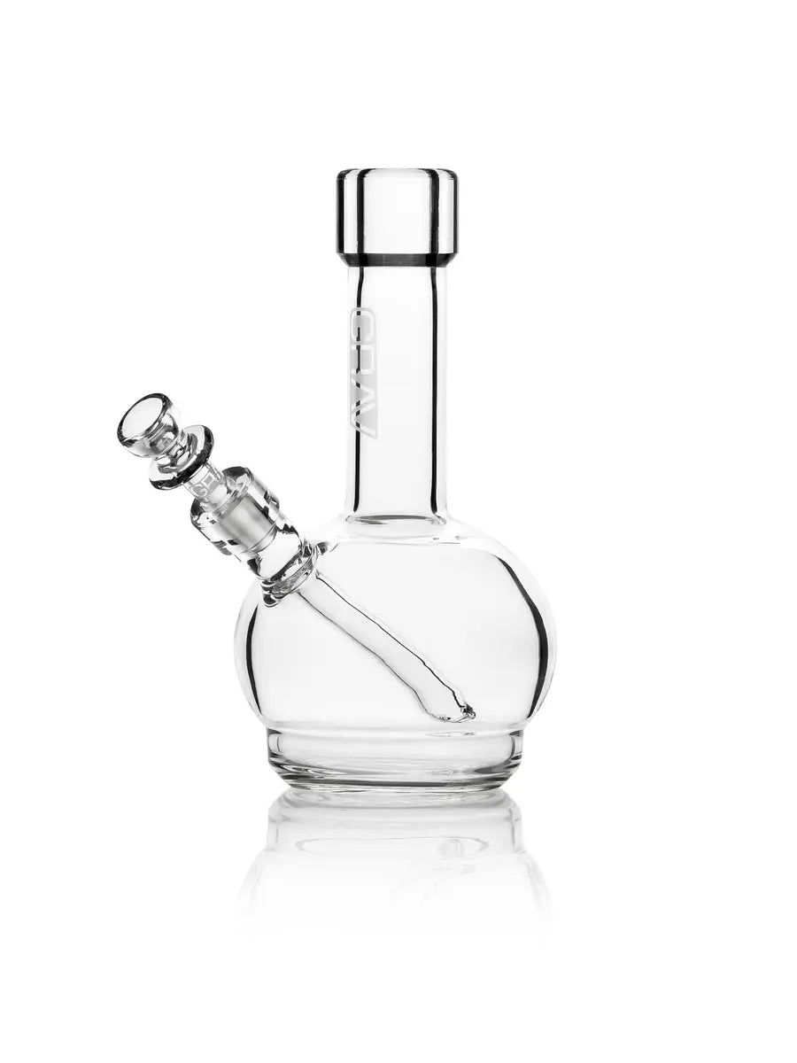 GRAV Mini Clear Round Base Water Pipe - Herbaleyes