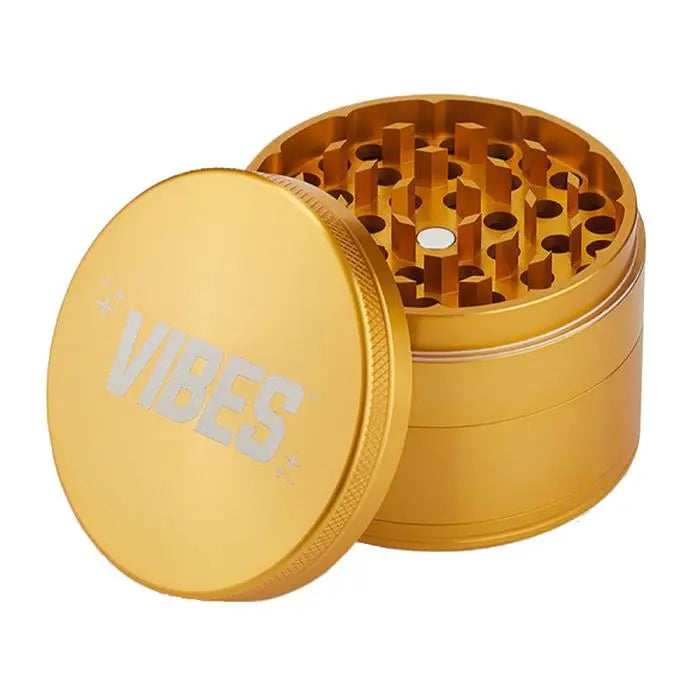 Gold Aluminium 4 Piece Herb Grinder by Vibes x Aerospace Grav