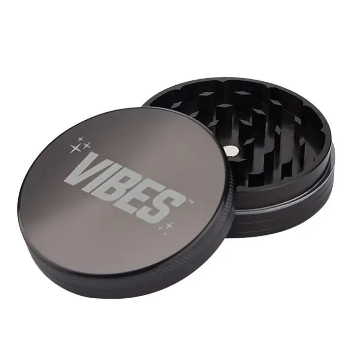 Black Aluminium 2 Piece Herb Grinder by Vibes x Aerospace Grav