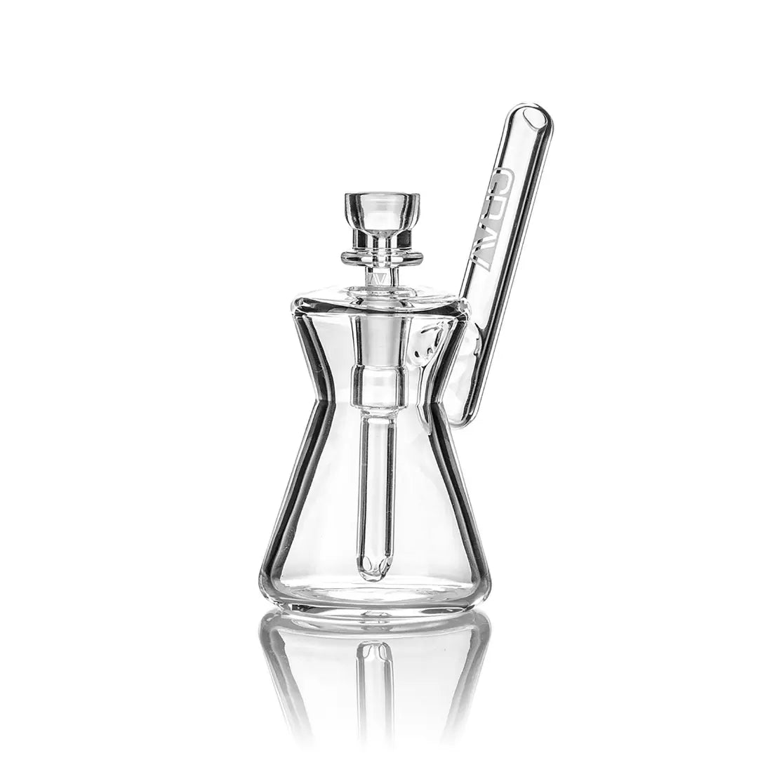 Hourglass Pocket Bubbler Bong - Clear | Grav - Herbaleyes