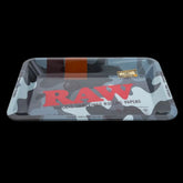 Mini Grey Camo Rolling Tray by RAW - Herbaleyes