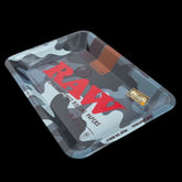Mini Grey Camo Rolling Tray by RAW - Herbaleyes