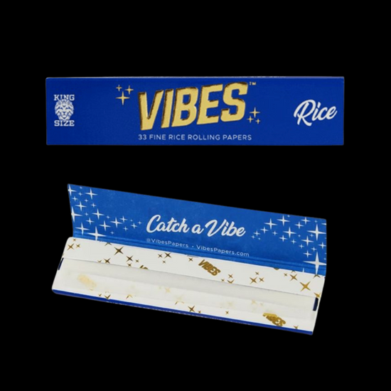 Vibes Rolling Papers King Size Slim Rice (Blue) - Herbaleyes