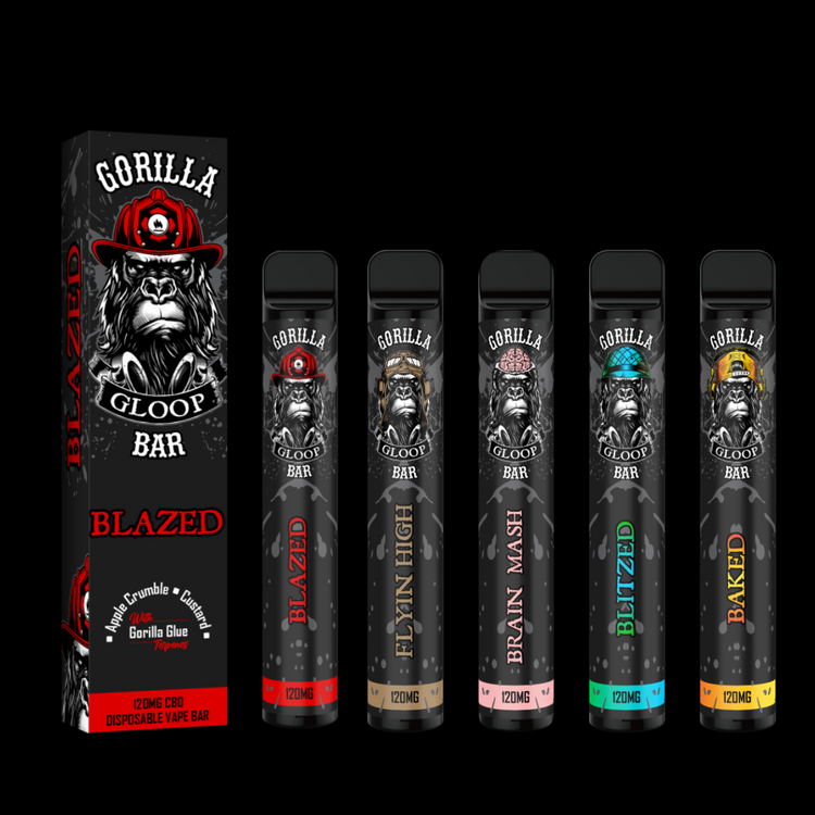 Gorilla Gloop 120mg CBD Disposable Vape Pens - 5 FLAVOURS - Herbaleyes